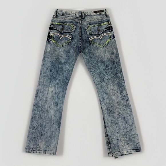 CJ Black Premium Jeans Mens 32x32 (Fit 32x30) Embroidered Relaxed Straight Y2K - Picture 1 of 9